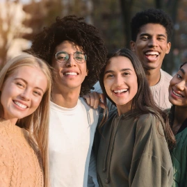 group of happy teens